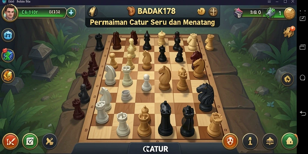Antarmuka permainan catur yang menarik dan interaktif.