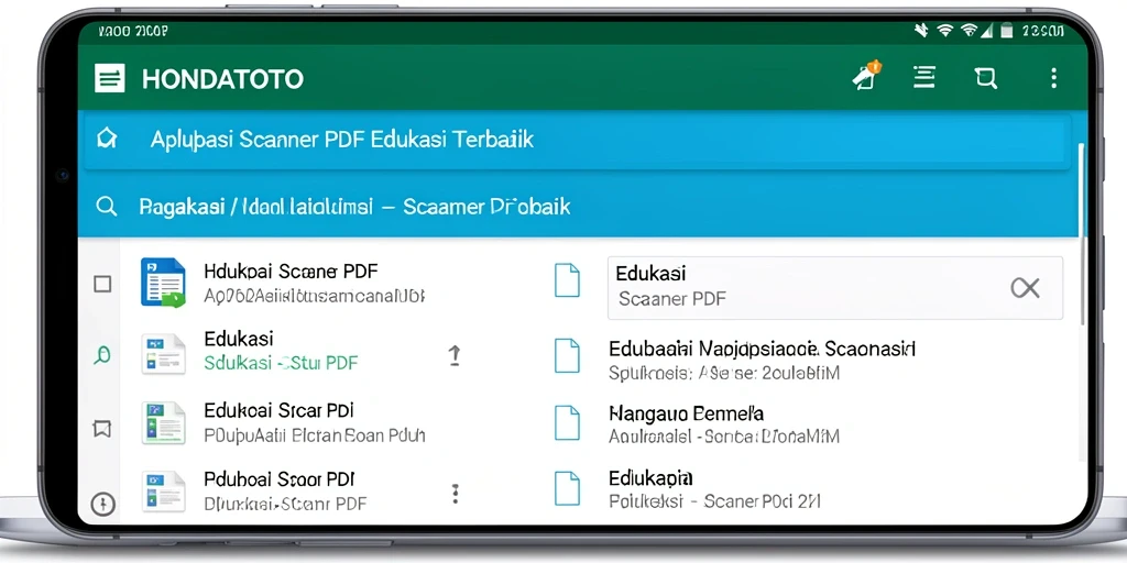 Tampilan antarmuka HONDATOTO dengan berbagai fungsi Scanner PDF.