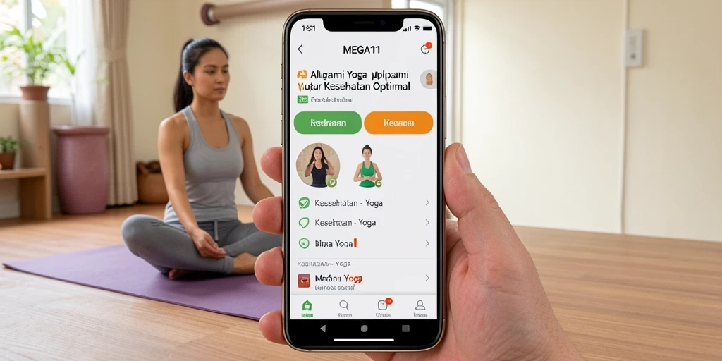 Tampilan antarmuka MEGA111 yang intuitif untuk latihan Yoga.