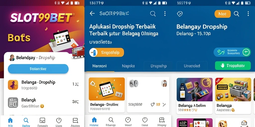 Tampilan antarmuka aplikasi SLOT99BET yang user-friendly untuk dropship.