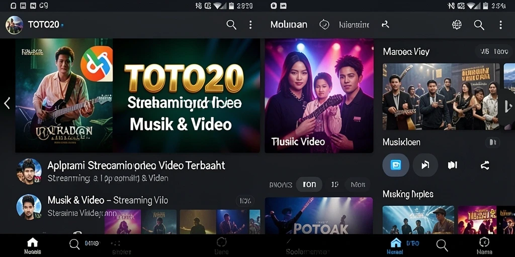 Antarmuka pengguna TOTO20 menampilkan berbagai pilihan video streaming dengan mudah.