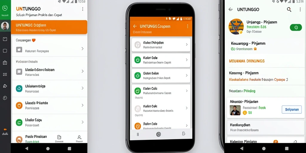 Tampilan antarmuka aplikasi UNTUNGGO yang intuitif dan user-friendly.